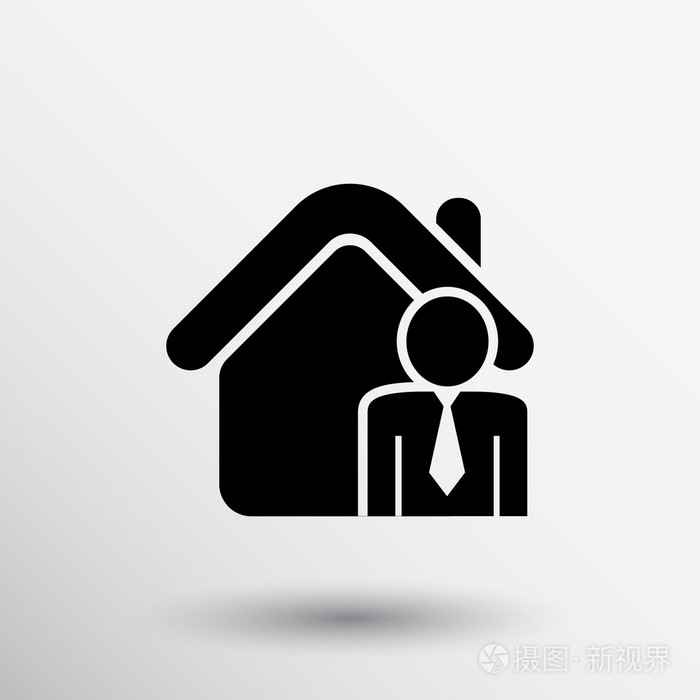 住房建筑业务的房子图标房子房地产经纪人插画
